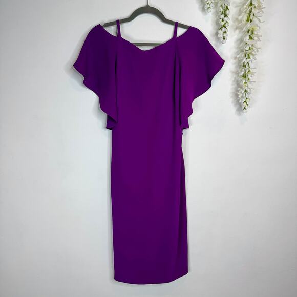 RALPH LAUREN PURPLE LABEL 100% silk cocktail dress flutter sleeve 3260 - Picture 9 of 9